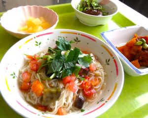 ライブクック「夏野菜のサラダそうめん」🍆🍅🥒